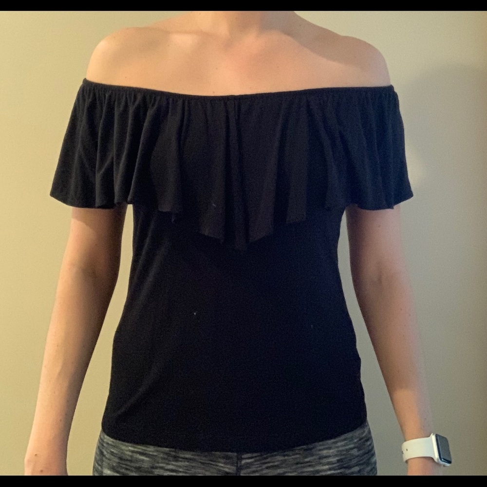 Off the shoulder black top